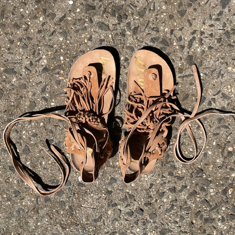 Sam Edelman Kyra Gladiator Boho Fringe Sandal - Picture 14 of 16